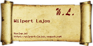 Wilpert Lajos névjegykártya